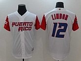 Men's Puerto Rico Baseball #12 Francisco Lindor White 2017 World Baseball Classic Stitched Jersey,baseball caps,new era cap wholesale,wholesale hats
